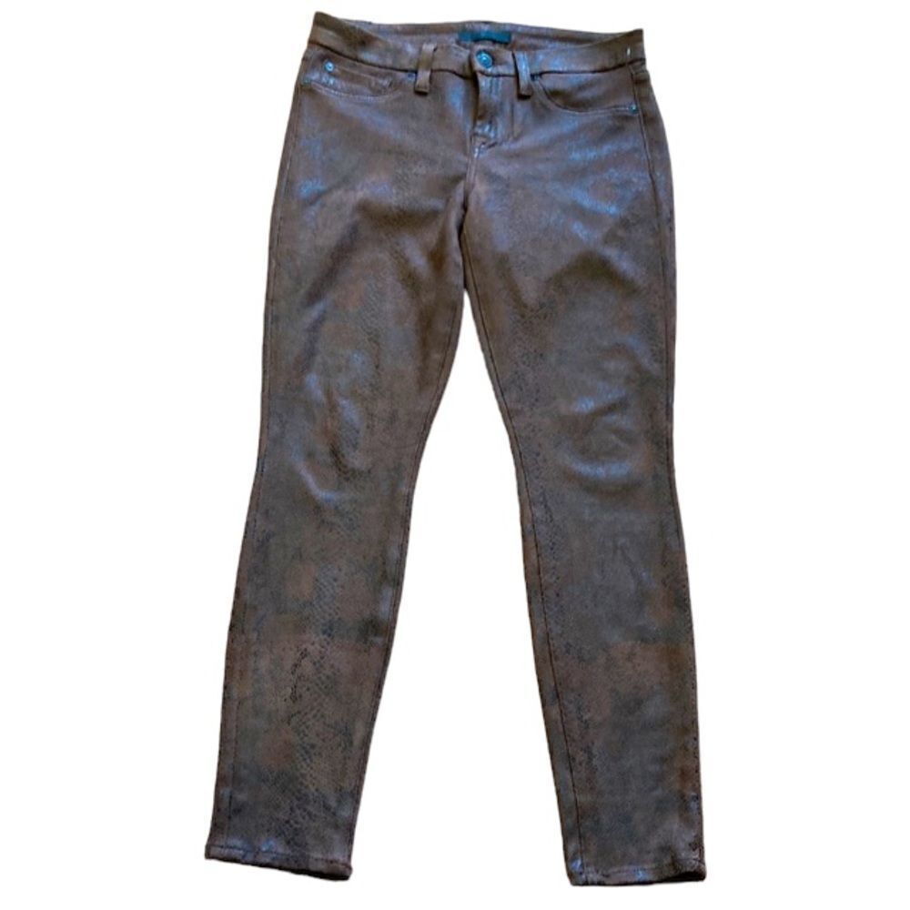 Seven for all mankind brown with black snake, skin, print skinny jeggings 26